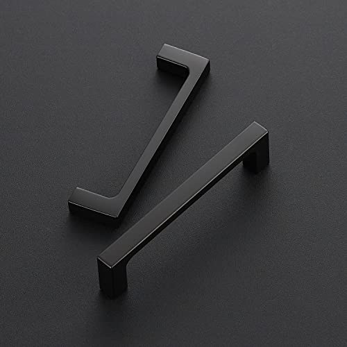 Image of Ravinte 20 Pack 4 Inch Hole Centers Matte Black Cabinet Pulls - Kitchen Hardware Handles - Solid Zinc Alloy Drawer Handle - Square Bar