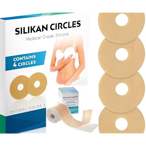 SILIKAN Areola Pale Silicone Breast Scar Sheets & Silicone Gel Scar Tape Kit - Optimal Scar Treatment for Post Breast Surgery Scarring- Ideal for Mastectomy Recovery, Breast Lift & Reduction Cover