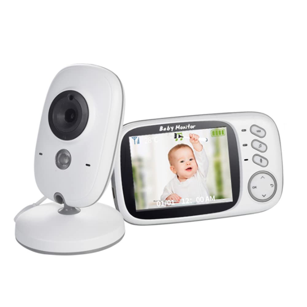 Elektroniczna niania z kamerą i noktowizorem, bezprzewodowa niania wideo, 2 megapiksele, dwukierunkowa rozmowa, zasięg 260 m, zdalny zoom nachylenia, monitor temperatury, przypomnienie o karmieniu