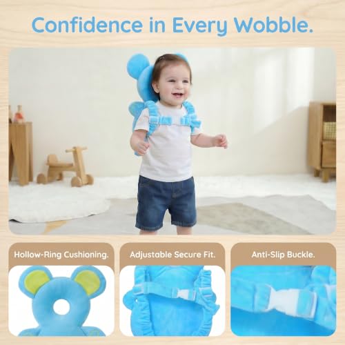 Image of Baby Head Protector Backpack - Soft & Lightweight Head Protection Pillow for Bebe Walking and Crawling(Mouse)