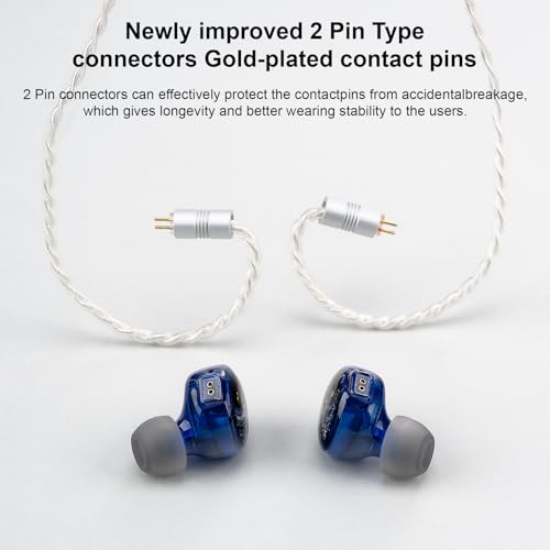 Image of QOA Kinera Celest Pandamon 2.0 in Ear Monitor for Musicians, 3.5mm HiFi Wired Earphone, Enhanced SPD2.0 BA Driver IEM Earphone with Resin Housing, Stainless Steel Panel, 2-Pin Detachable Cable(Blue)