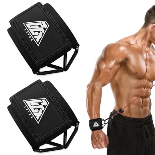 LTTGX Cable Wrist Cuffs, Adjustable Neoprene Straps