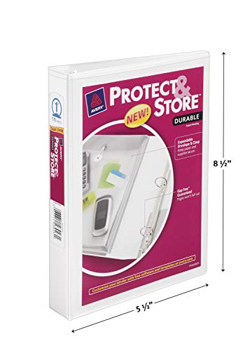 Avery Mini Protect and Store View Binder with 1 Inch EZ-Turn Ring, 5.5
