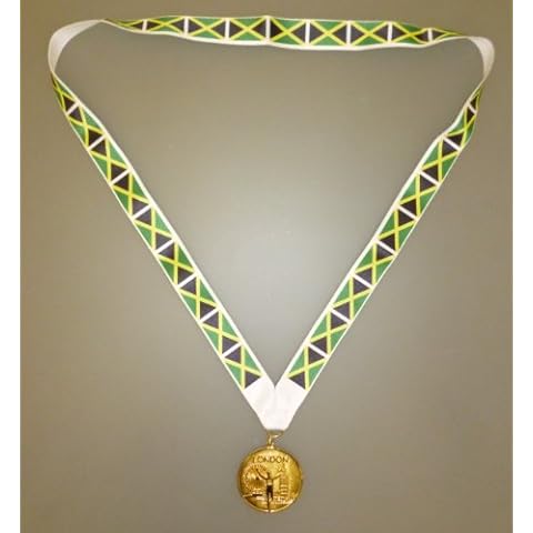 Whitehouse Leisure Jamaica Olympic Medal -Gold Olympic Style Medal with Jamaican Flag Lanyard (mi3) Cover