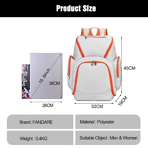 FANDARE Basketball Backpack Large Sports Bag with Separate Ball holder Men Women School Bag for Basketball Soccer, Volleyball - Image 3