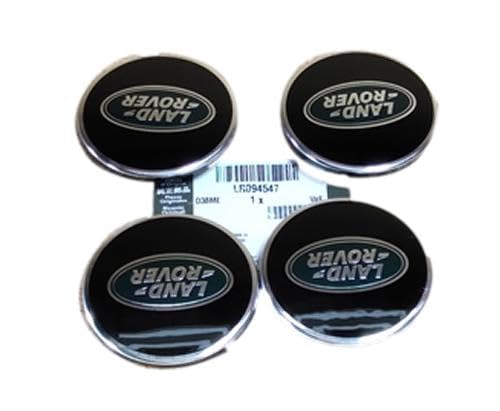 Genuine Center Cap Wheel HUB Cover Set of 4 Compatible with Land Rover EVOQUE 19 Range Rover Sport 16-22 23 Range Rover 16-21 22 Discovery Sport 20 VELAR 17 Discovery LR094547 Black W Green Logo