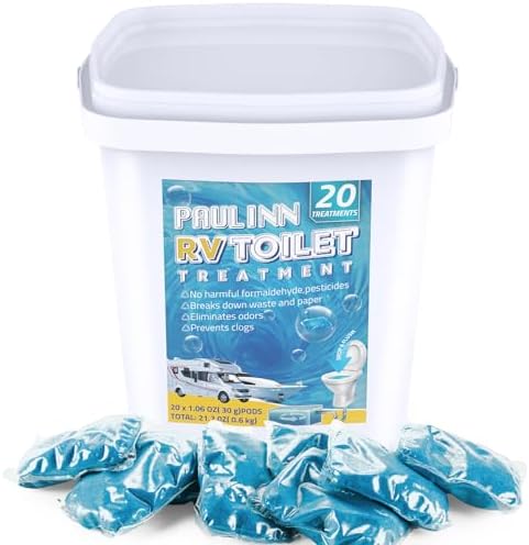 PAULINN RV Toilet Treatment, 20 Packs Septic Tank Treatment Drop Ins Rv Accessories For Trailer Camper