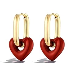 A1:red heart earrings with card