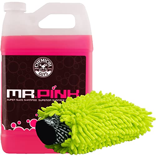 Chemical Guys Cws_402M Car Wash Starter Bundle – Mr. Pink Foaming Car Wash Soap, 128 Oz Fl Oz (1 Gallon) With Green Chenille Wash Mitt (2 Items) Works On Cars, Trucks, Suvs, Jeeps, Rvs & More #TOP23