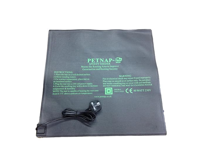 Petnap Tapis chauffant électrique pour horticulture favorisant la germination 50 x 50 cm