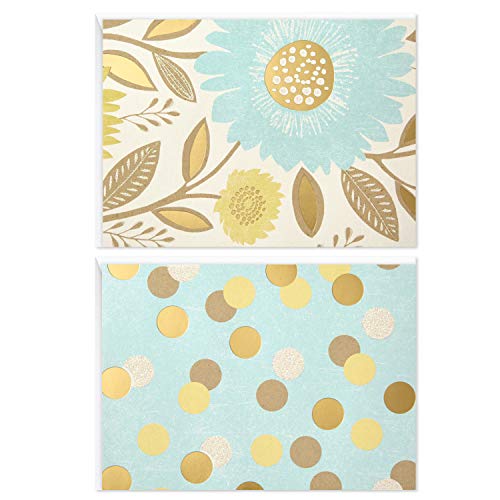 Image of Hallmark Blank Note Cards (Flowers and Dots, 50 Blank Cards or Thank You Cards with Envelopes)