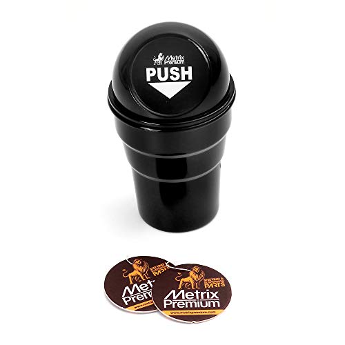 Metrix Premium Trash Cup Holder Small Mini Garbage Can for Car, Home & Office , Black