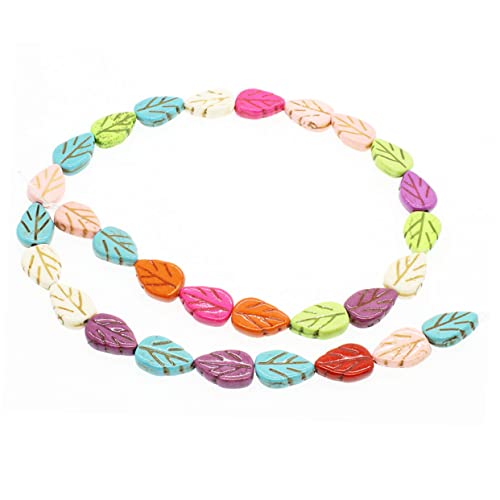 ARTSEWPLY 27 Stück Farbige Achat Steinperlen Blattkornform Naturstein Selbstgemacht Schmuckperlen Zubehör Für Armbänder Halsketten Basteln