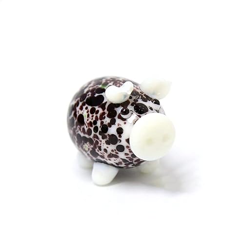 LiuliuBull Handgemachte Lampwork Hook Streifen Miniatur Murano Glas Pig Figur-Geschenk for Kinder Dekoration Nette Handwerk Mini Tierverzierungen (Color : M, Size : About 2.7cm) Cover