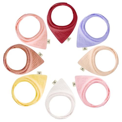 BEBOAN Foulard in mussola per bambini, confezione di poppa triangolare, per bambini e ragazze, colore puro, ragazza, Taglia unica