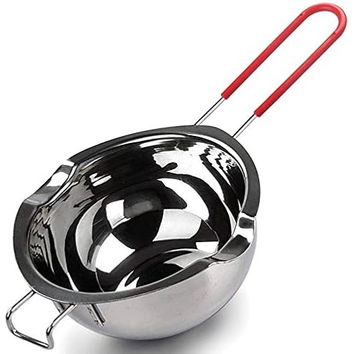 Stainless Steel Double Boiler Pot with Heat Resistant Handle for Melting Chocolate, Candy and Candle Making (18/8 Steel, 20oz, Universal Insert)