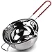Stainless Steel Double Boiler 600ML, Updated Melting Pot with Heat Resistant Handle for Melting Chocolate, Butter, Candy and Making Custards, Sauces - 18/8 Steel Universal Insert