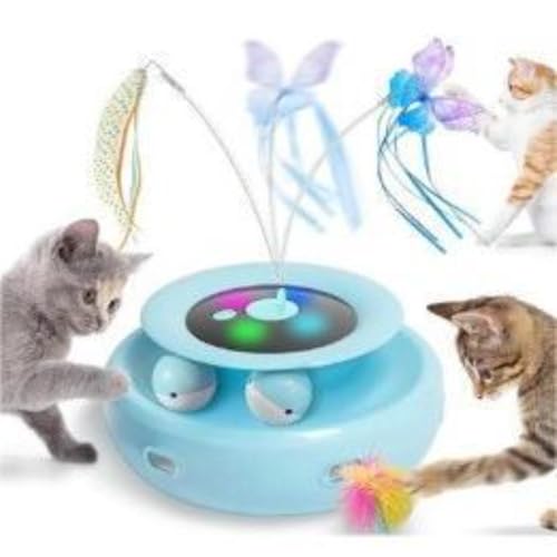 TIKHJ 猫 おもちゃ 猫 玩具 一人遊び 猫じゃらし 電動 自動 猫用 室内 寂しさ解消 ストレス解消 運動不足対策 (E)