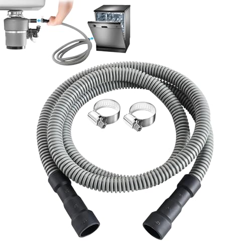 Tktouci Manguera de Desagüe para Lavavajillas de Repuesto,Tubo de Extensión con Abrazadera de Refuerzo | Recambios para Lavavajillas para Hogar Apartamento Alquiler