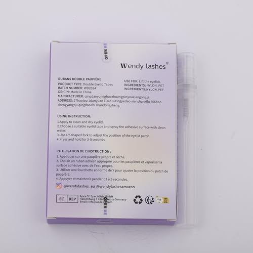 640-Pcs Invisible Double Eyelid Tapes: Lifter Strips, Waterproof, Long-Lasting, for Hooded, Heavy, Uneven, Droopy Eeyelids, WENDY LASHES