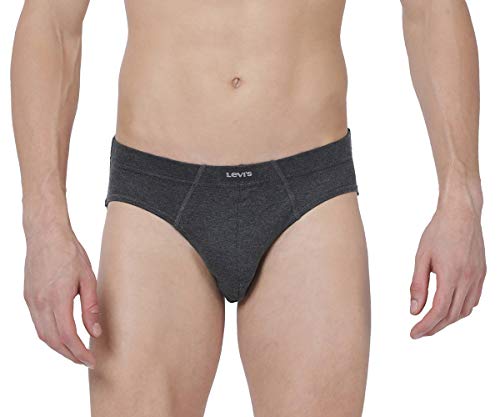Image of Levi's 011 Comfort Brief for Men | 100% Pure Cotton | Breathable | Durable | Anti-Roll Waistband | Extra Supportive Gusset | Dual Layer 3D Pouch | Tagless & Zero Irritation Comfort | Pack of 3