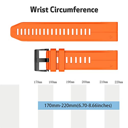 Sportarmband mit Schnellentriegelung, Ersatz f&uuml;r Garmin Fenix 3/Fenix 3 HR/Fenix 5X/Fenix 5X Plus Smart Watch (Orange)