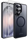 MOZOTER for Samsung Galaxy S26 Ultra Case with Magnetic,[Compatible with MagSafe][12Ft Military Dropproof][2*Screen Protector] Translucent Anti-Slip Back Slim Shockproof Case for S26 Ultra-Black
