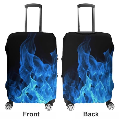 Blue Flame Luggage Cover, Washable Elastic Suitcase Cover Protector Fit 18-32 Inch Luggage3