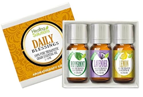 Healing Solutions - Blessing Set Essential Oil Kit (3x10ml) Variety Pack for Aromatherapy Diffusers...