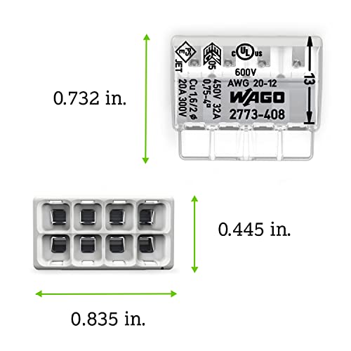 Connecteur PUSHWIRE WAGO 8 conducteurs pour câbles solides et toronnés gris - 4