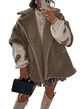 Omoone Teddy Fuzzy Fleece Coats for Women 2025 Oversized Cap Sleeve Faux Fur...