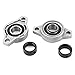 2 Set 15mm FL002 Zinc Alloy Self Aligning Pillow Block Flange Bearing