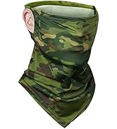 Ciyuhome Cooling Neck Gaiter Camo Face Mask with Ear Loops,Ice Silk Shield Scarf Cover for Men Wo...