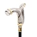 White Golden Cobra Head Fashion Walking Stick Decorative Walking Stick Cospaly Vintage Fashionable Walking Cane Crosier 93cm