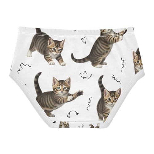 Cute Kittens Toddler Underwear, Girls Underwear Cotton, 2T–8 Years2
