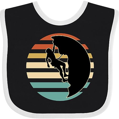 inktastic Rock Climbing Mountain Climber Silhouette Baby Bib