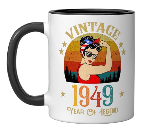 Taza Cerámica Retro 11 Onzas Black/White miniatura 1
