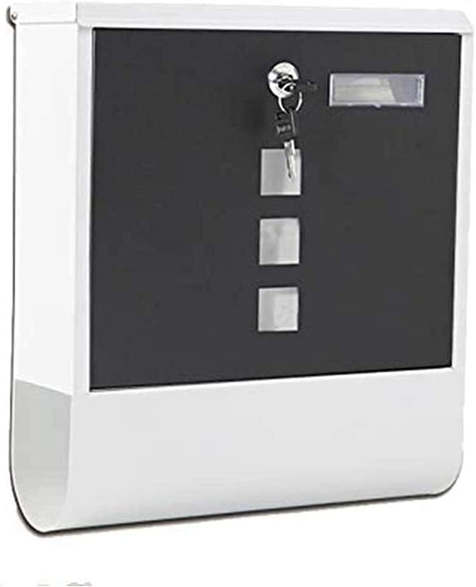 Suggestion Box Donation and Ballot Box Stainless Steel Wall Mount Mailbox with Lock, Vertical Post Box with Newspaper, Letterbox Holder for Modern Houses Residential Outdoor Mail Drop & Collection Box