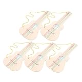 HONITANO 5 Stück Teiliges DIY holzgitarre Unbemalt zum Bemalen und Gestalten Robuste Holzgitarre Kreatives Musikinstrument bastelspielzeug für Jungen und Mädchen Ab Vorschulalter