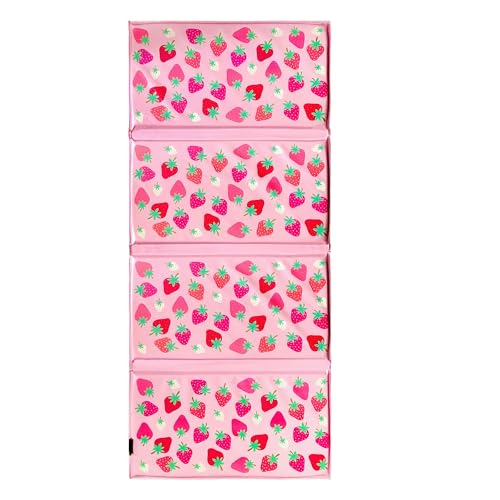 Wildkin Kids Vinyl Nap Mat for Girls Foldable Toddler Sleep Mat for Daycare Preschool Kindergarten & Travel Durable & Easy to Clean Ages 37 Machine Washable Strawberry Patch