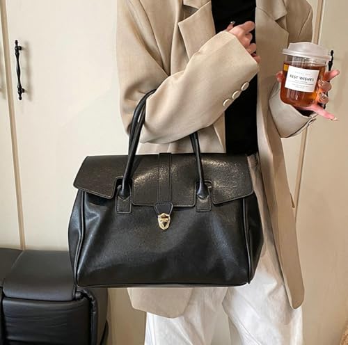 Women's Top Handle Bag Leather Crossbody Bag Retro Messenger Purse Vintage Tote Satchel for Work College3
