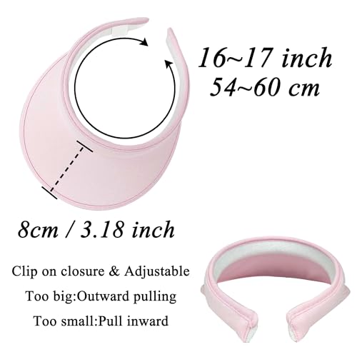 Image of 2 Pack Sun Visor Hats Women Men Clip On Wide Brim Visors Hat Outdoor Sports Golf Beach Travel Tennis Caps
