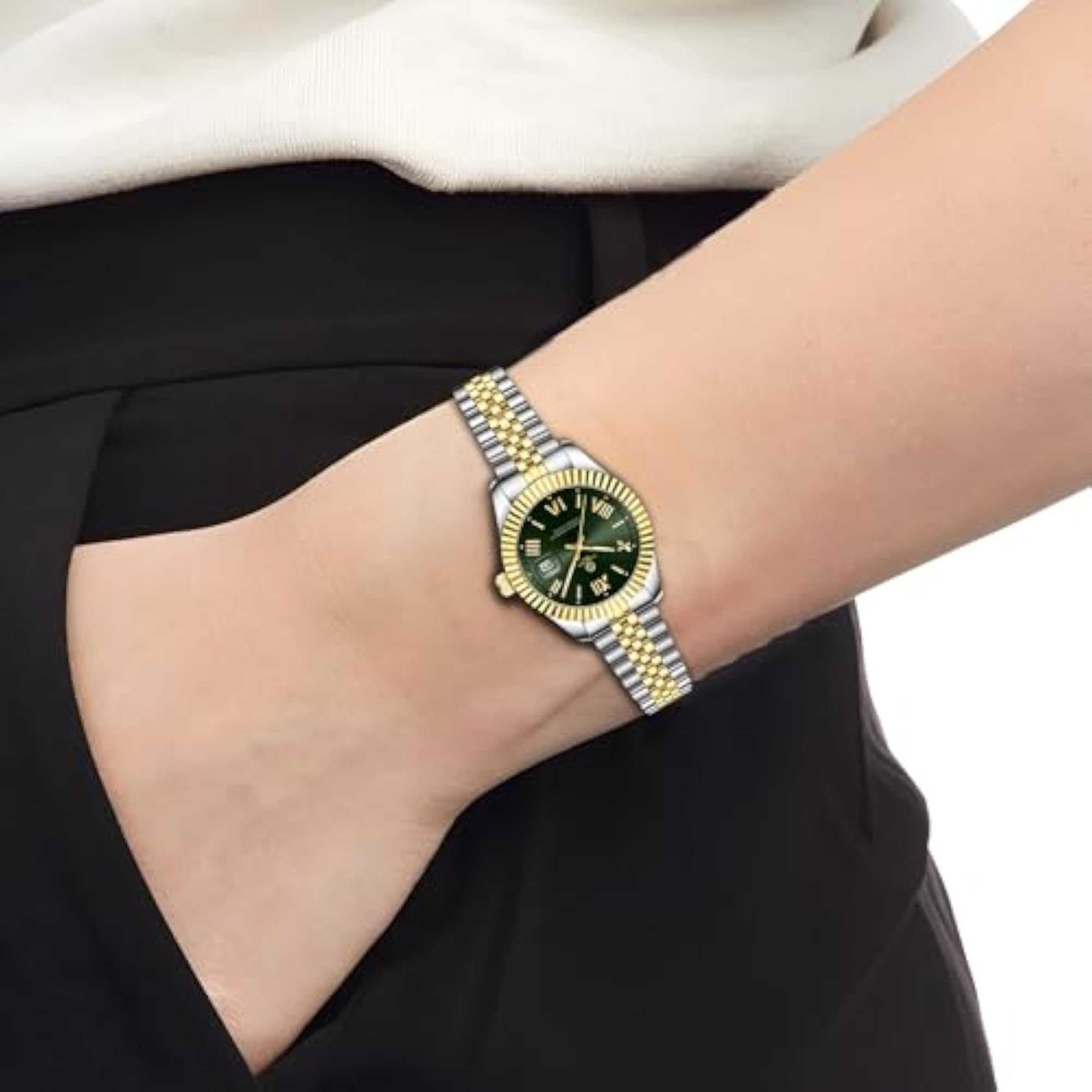 Women's Elegant Dress Style Quartz Watch, Leather Strap