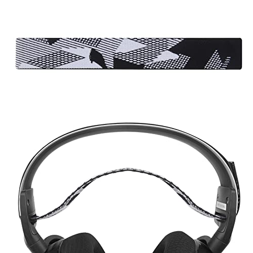 Geekria Flex Fabric Headband Pad Compatible with SteelSeries Arctis 7, Arctis 9X, Arctis PRO, Headphones Replacement Band, Headset Head Top Cushion Cover Repair Part (Black White)