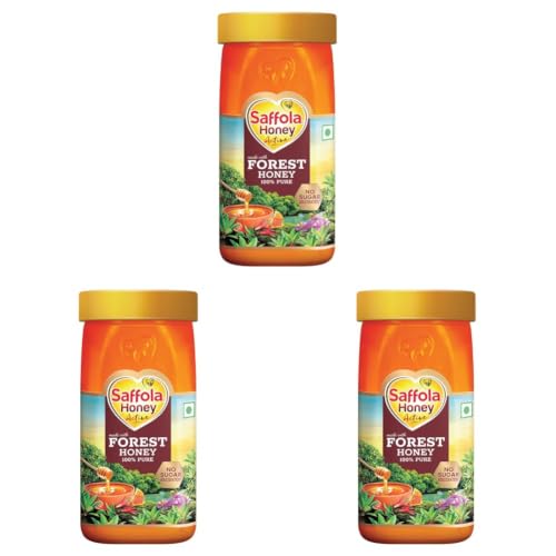 Image of Saffola Honey Active, 500g, Made with Sundarban Forest Honey, 100% Pure Honey, No sugar adulteration, Natural Immunity booster (Pack of 3)