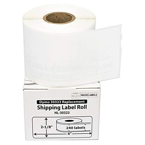 HOUSELABELS Compatible DYMO 30323 Shipping Labels (2-1/8" x 4"), Strong Permanent Adhesive, Compatible with DYMO LW 450, 4XL, Rollo & Zebra Desktop Printers, 6 Rolls /1440 Labels Cover