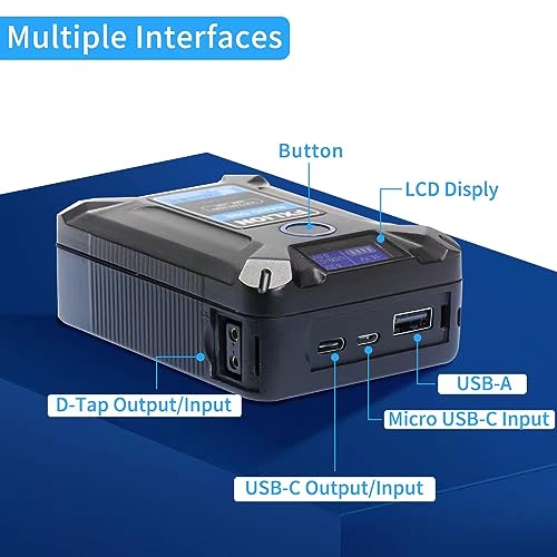 Image of Fxlion Nano ONE V Mount Battery 3400mAh(50Wh /14.8V) with D-TAP,USB-C,USB-A,Micro-USB Ports,Portable Rechargeable V Lock Battery for Cameras, Camcorders, LED Lights, Monitors