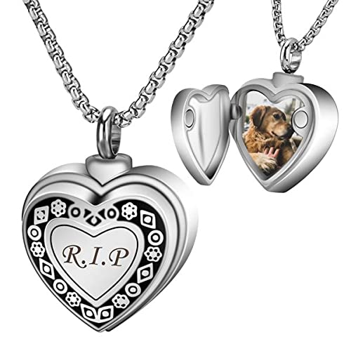 Farfume personnalisé urne collier personnalisé Photo et texte coeur médaillon souvenir souvenir crémation bijoux Cover