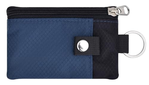 Image of CHENSPRX Minimalist RFID Blocking Small Wallet with ID Window,WaterResistant Zip Id Case Wallet with Lanyard Keychain for Cards,Cash,Travel,Women,Men