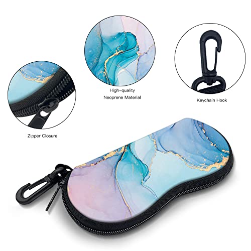 Image of Sunglasses Soft Case with Carabiner Ultra Light Neoprene Zipper Glasses Case